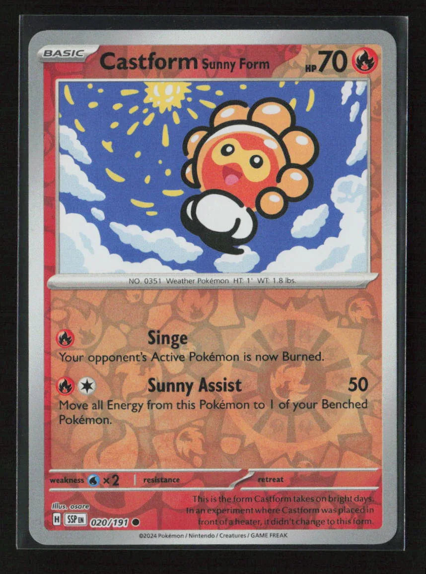 Castform Sunny Form - Common SV08: Surging Sparks 020/191 NM - Kang's Collectibles