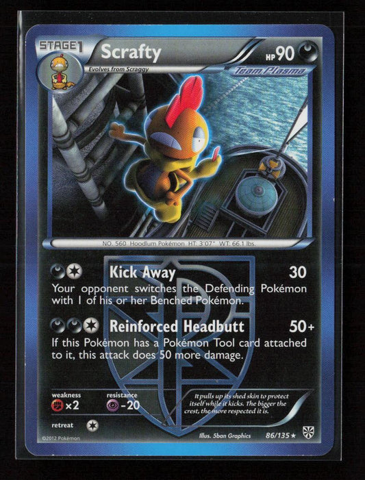 Scrafty (Team Plasma) Rare Plasma Storm 86/135 LP - Kang's Collectibles