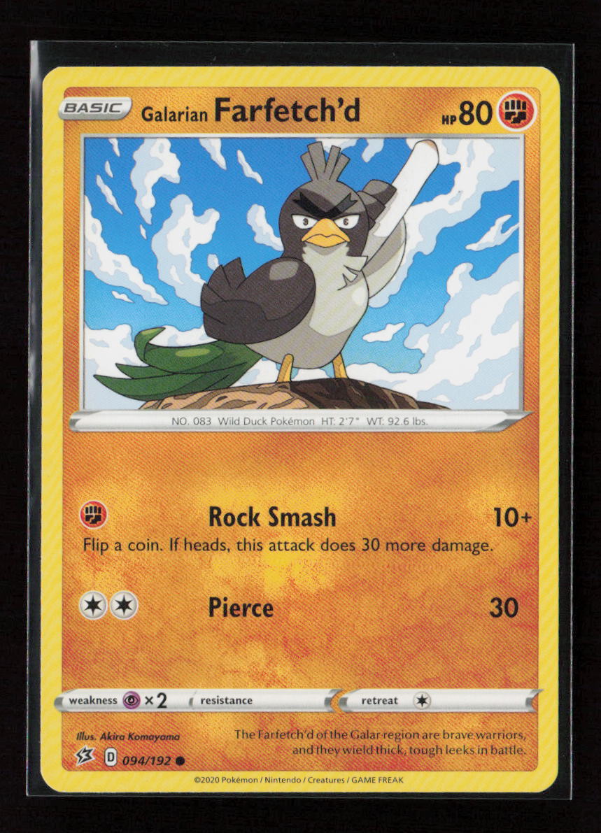 Galarian Farfetch'd Common SWSH02: Rebel Clash 094/192 LP