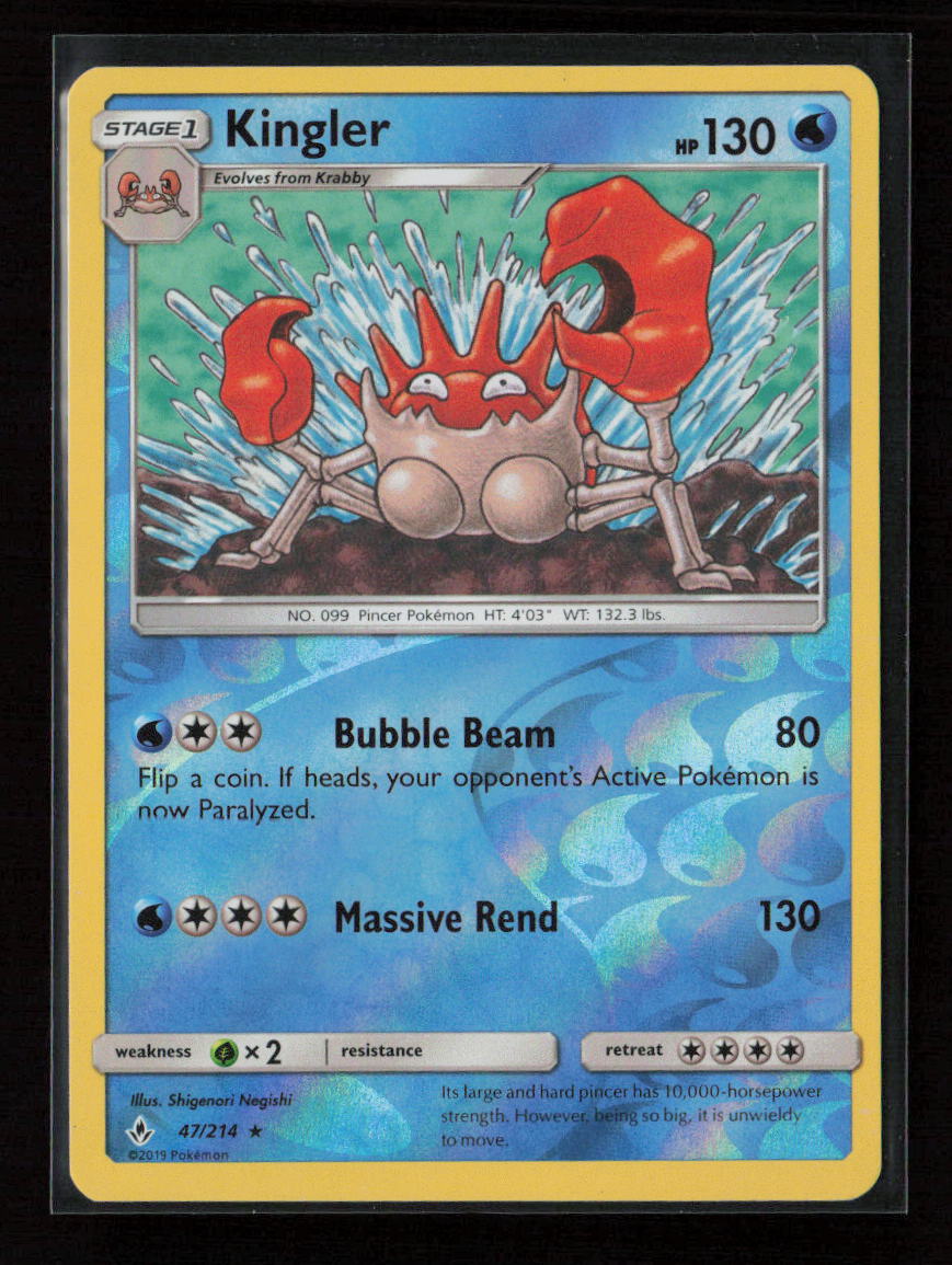 Kingler Rare SM - Unbroken Bonds 47/214 LP