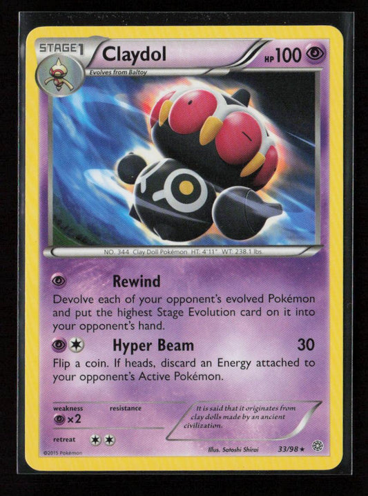Claydol Rare XY - Ancient Origins 33/98 LP - Kang's Collectibles