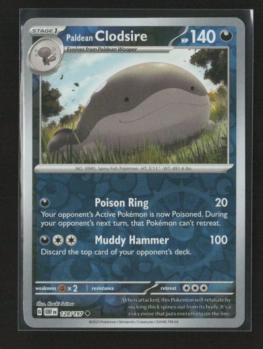 Paldean Clodsire - Uncommon SV03: Obsidian Flames 128/197 NM - Kang's Collectibles