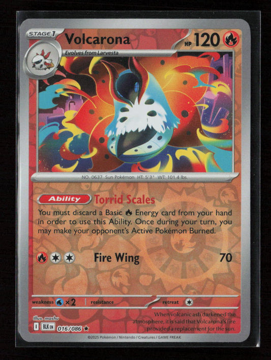 Volcarona Rare SV: Black Bolt 016/086 NM
