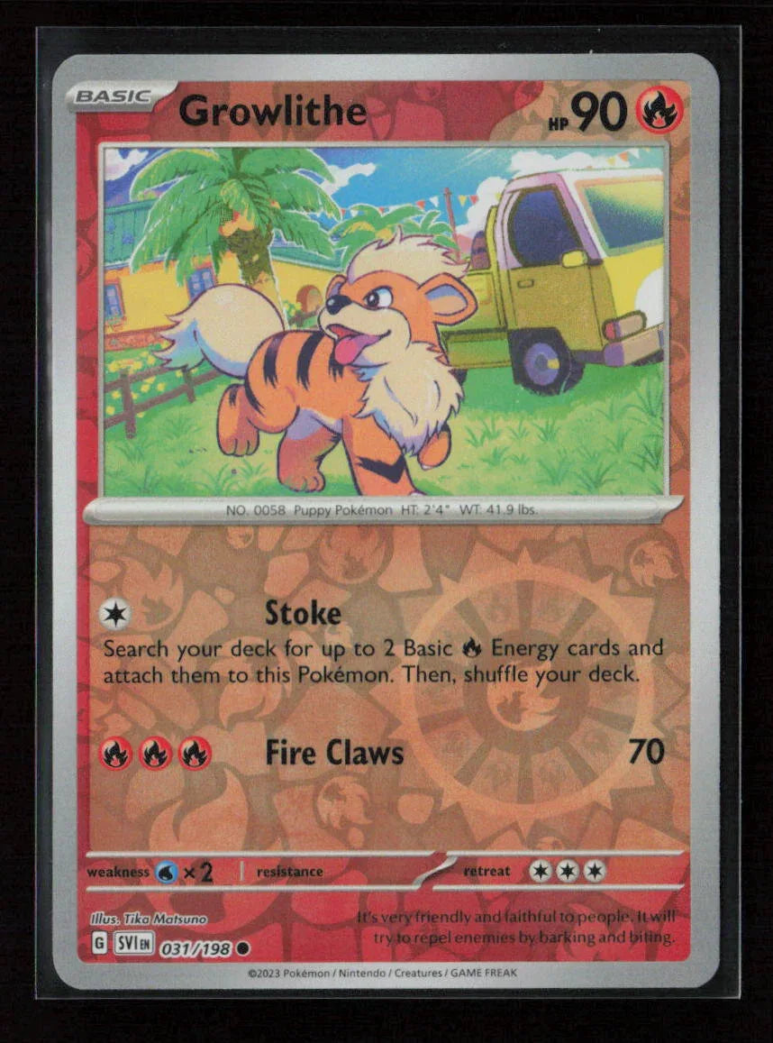 Growlithe - Common SV01: Scarlet & Violet Base Set 031/198 NM - Kang's Collectibles