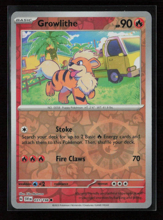 Growlithe - Common SV01: Scarlet & Violet Base Set 031/198 NM - Kang's Collectibles