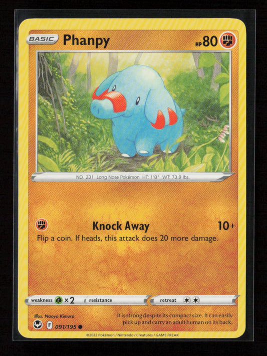 Phanpy Common SWSH12: Silver Tempest 091/195 LP