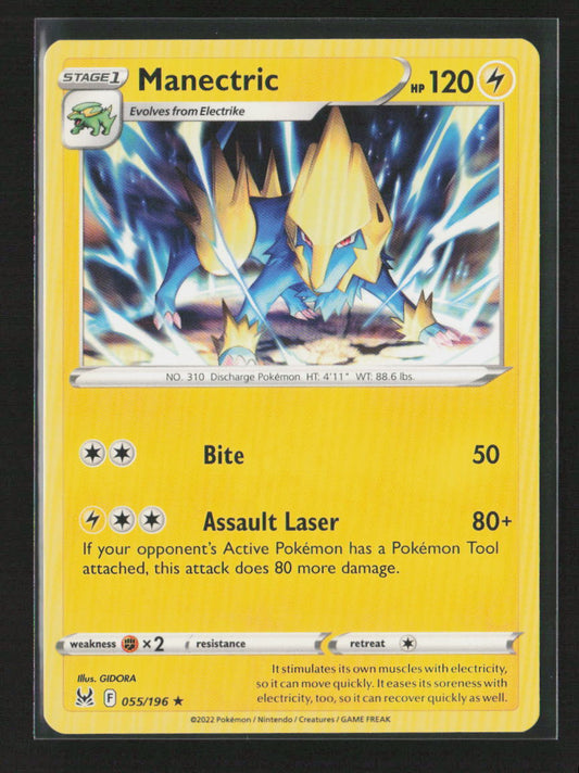 Manectric Rare SWSH11: Lost Origin 055/196 NM