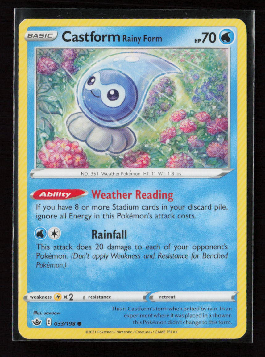 Castform Rainy Form Common SWSH06: Chilling Reign 033/198 LP