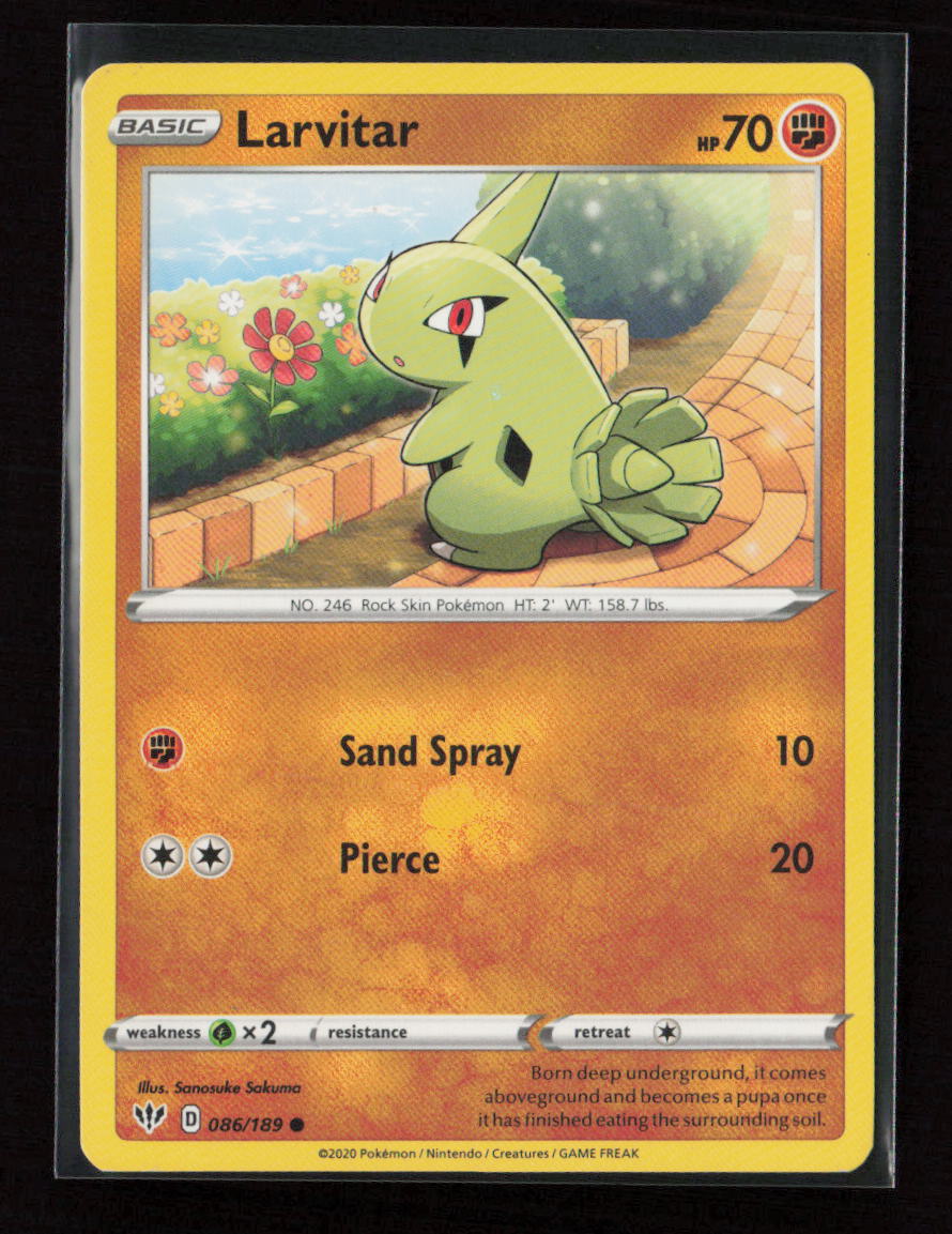 Larvitar Common SWSH03: Darkness Ablaze 086/189 LP