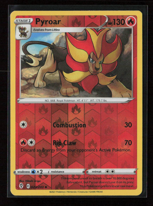 Pyroar Uncommon SWSH07: Evolving Skies 023/203 NM