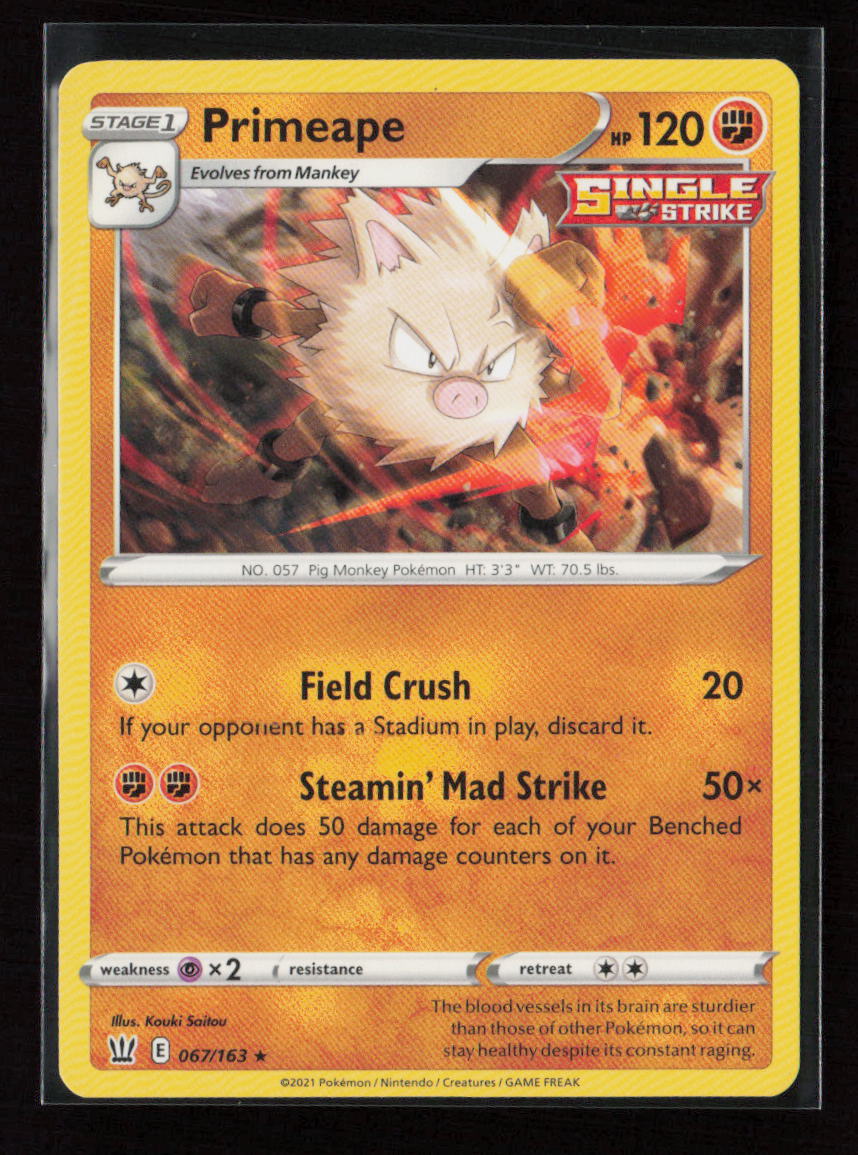 Primeape Rare SWSH05: Battle Styles 067/163 LP