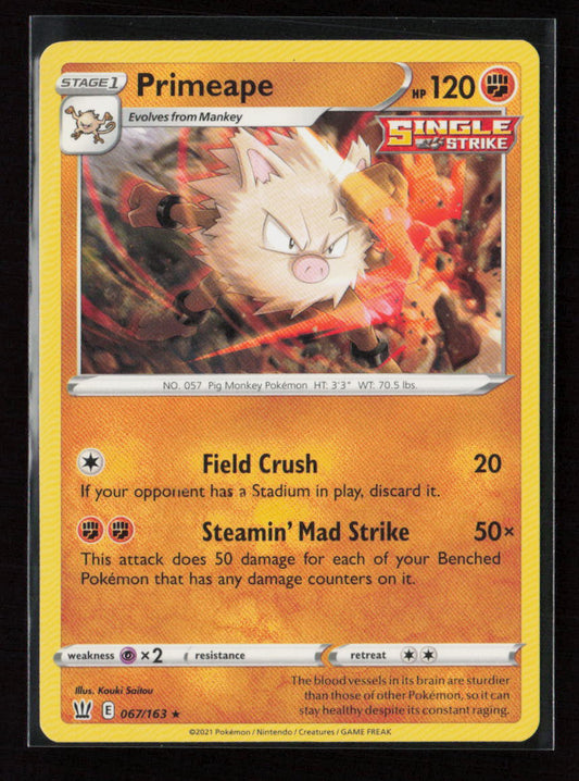 Primeape Rare SWSH05: Battle Styles 067/163 LP