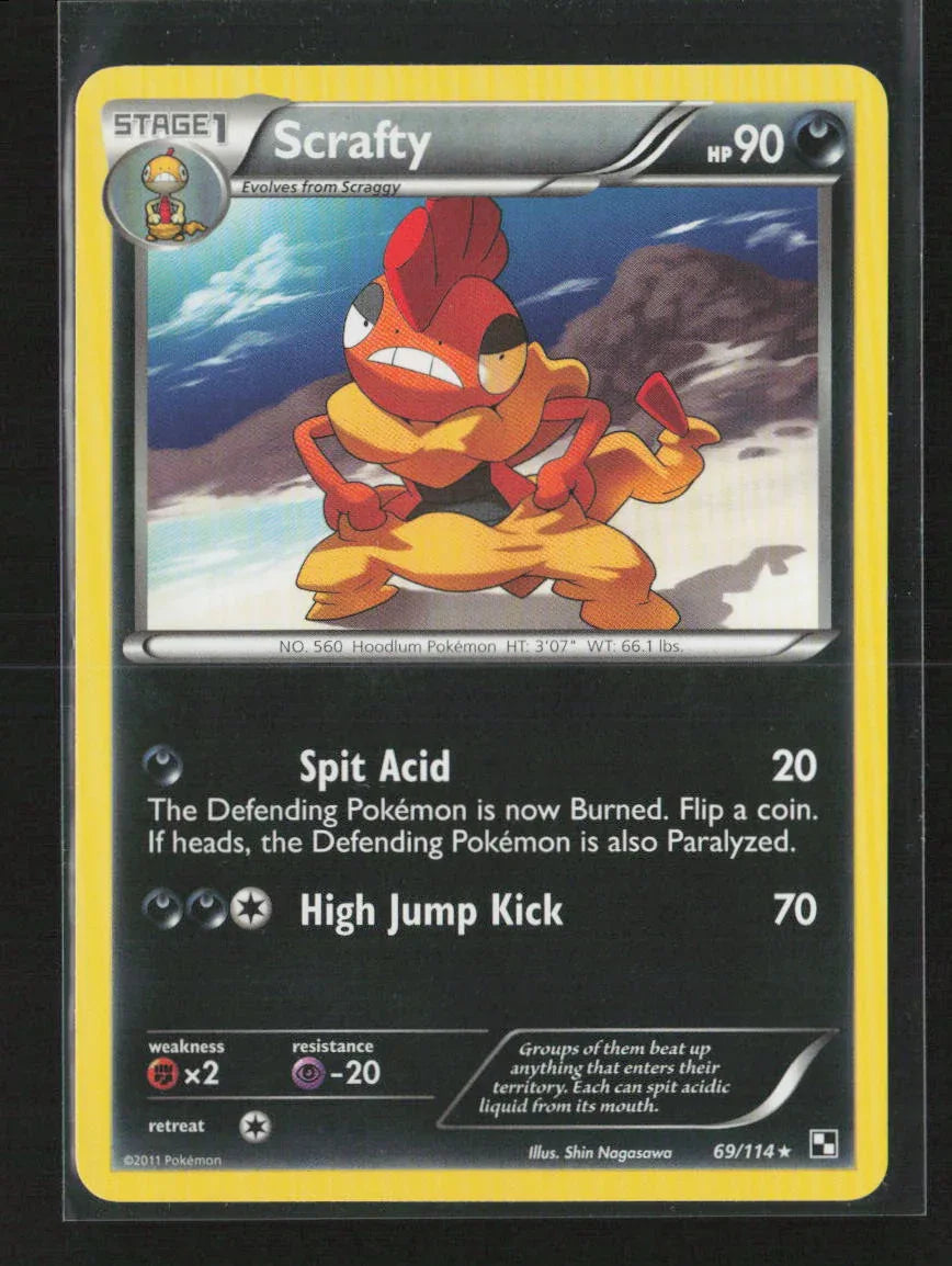 Scrafty Rare Black and White 69/114 NM - Kang's Collectibles