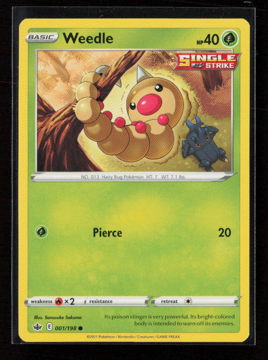 Weedle Common SWSH06: Chilling Reign 001/198 LP