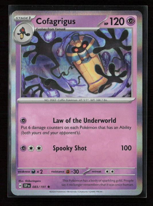 Cofagrigus Rare SV08: Surging Sparks 083/191 NM - Kang's Collectibles