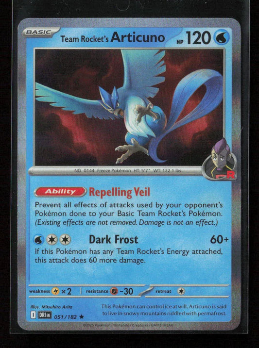 Team Rocket's Articuno Rare SV10: Destined Rivals 051/182 NM - Kang's Collectibles