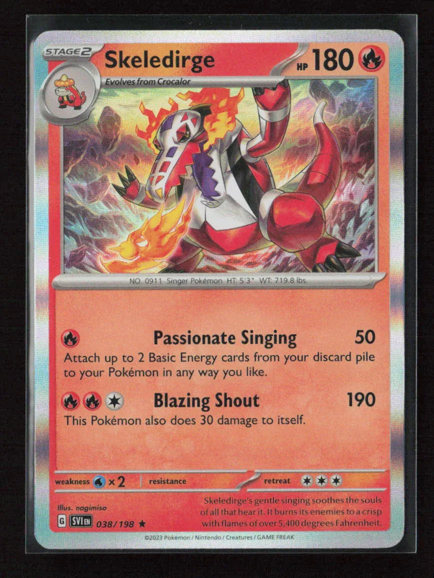 Skeledirge Rare SV01: Scarlet & Violet Base Set 038/198 NM - Kang's Collectibles