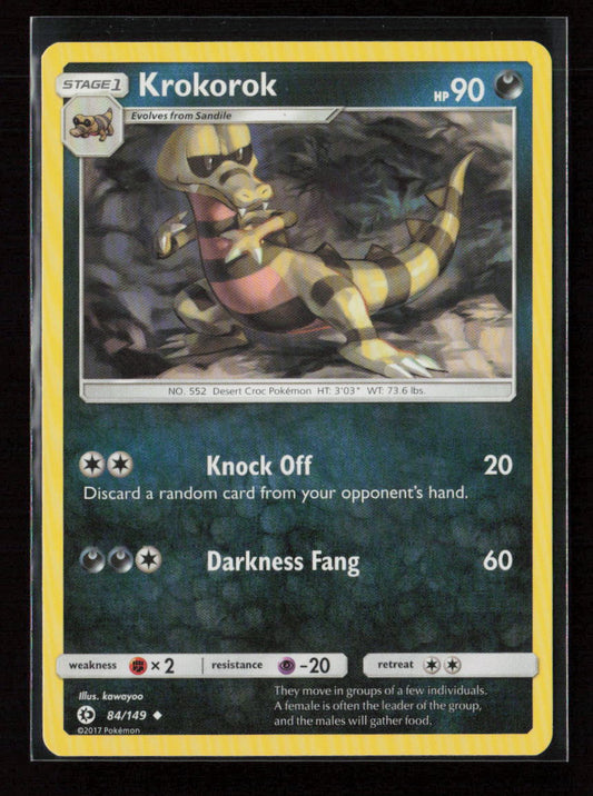 Krokorok Uncommon SM Base Set 84/149 LP
