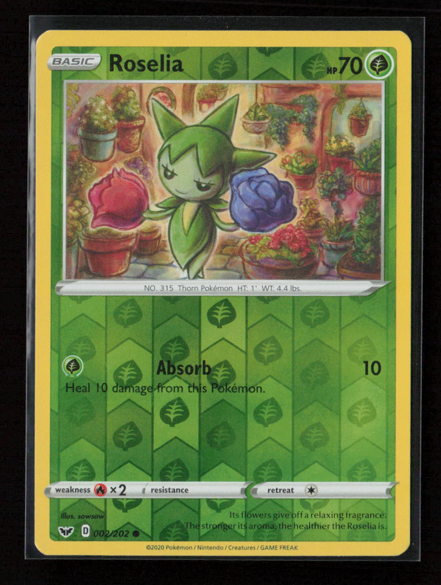 Roselia (002) Common SWSH01: Sword & Shield Base Set 002/202 NM
