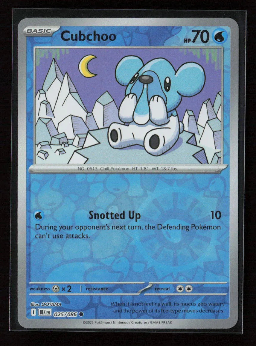 Cubchoo Common SV: Black Bolt 025/086 NM - Kang's Collectibles