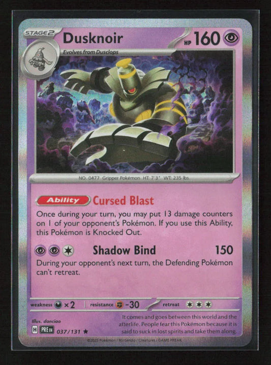 Dusknoir Rare SV: Prismatic Evolutions 037/131 NM - Kang's Collectibles