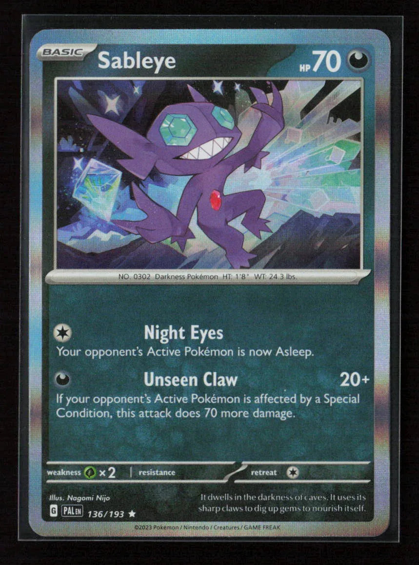 Sableye Rare SV02: Paldea Evolved 136/193 NM - Kang's Collectibles