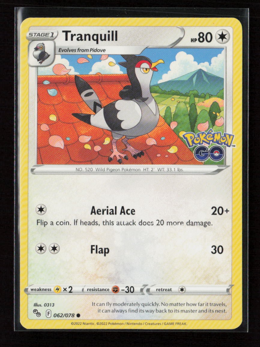 Tranquill Common Pokemon GO 062/078 LP