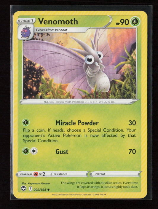 Venomoth Uncommon SWSH12: Silver Tempest 002/195 LP