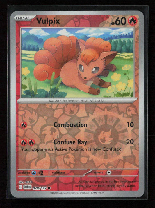 Vulpix Common SV03: Obsidian Flames 028/197 NM - Kang's Collectibles
