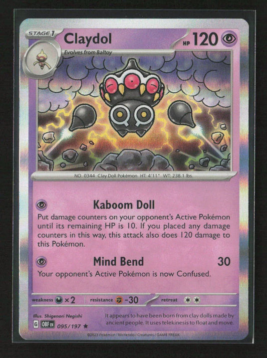 Claydol Rare SV03: Obsidian Flames 095/197 NM - Kang's Collectibles