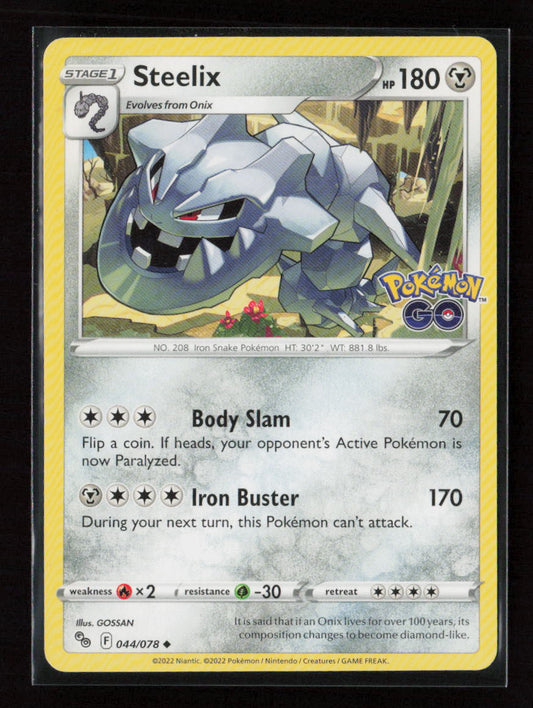 Steelix Uncommon Pokemon GO 044/078 LP