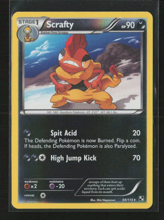 Scrafty Rare Black and White 69/114 NM - Kang's Collectibles