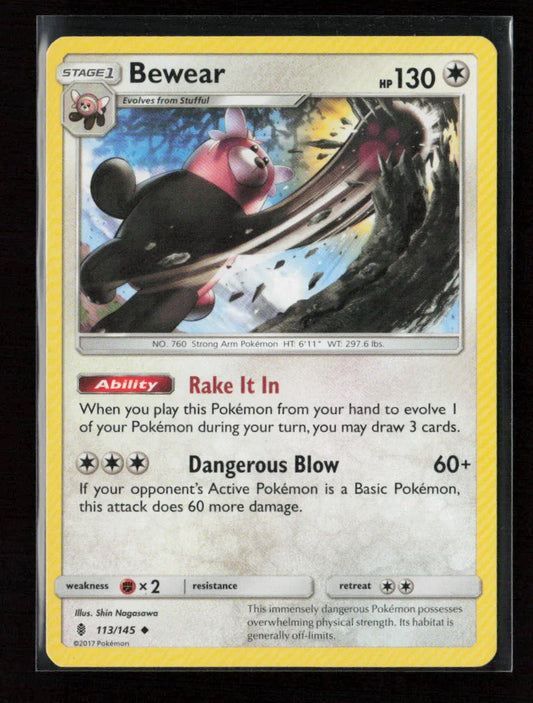 Bewear Uncommon SM - Guardians Rising 113/145 LP - Kang's Collectibles