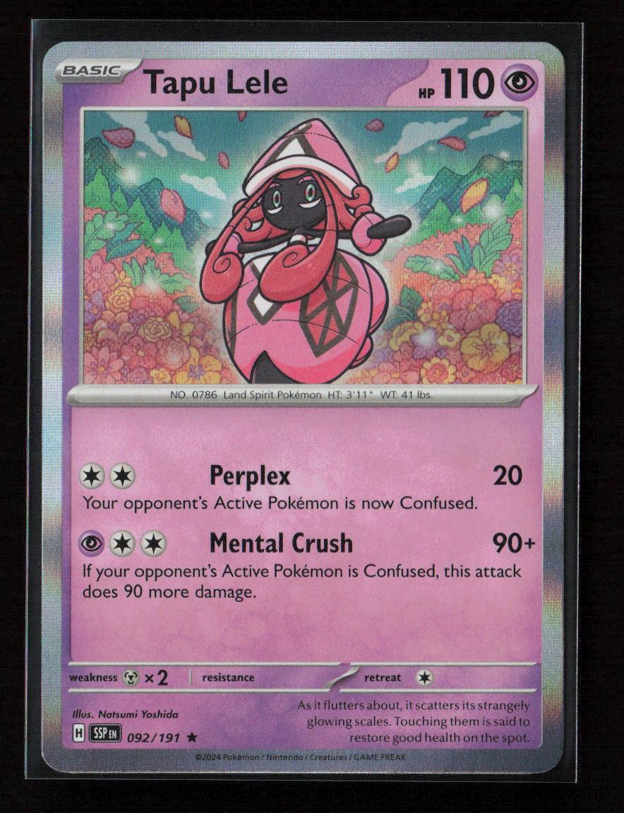 Tapu Lele Rare SV08: Surging Sparks 092/191 NM - Kang's Collectibles