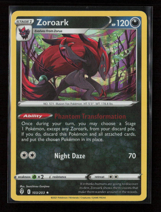 Zoroark Holo Rare SWSH07: Evolving Skies 103/203 LP