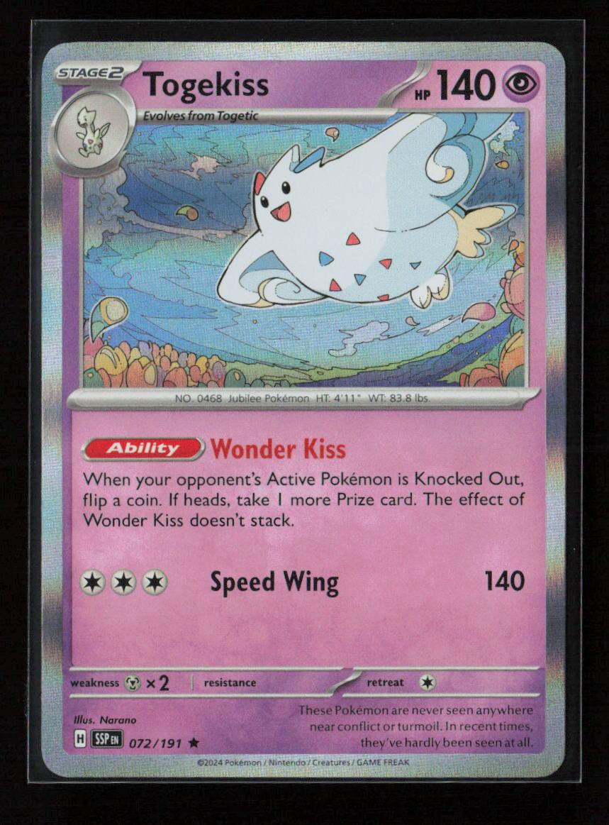 Togekiss Rare SV08: Surging Sparks 072/191 NM - Kang's Collectibles