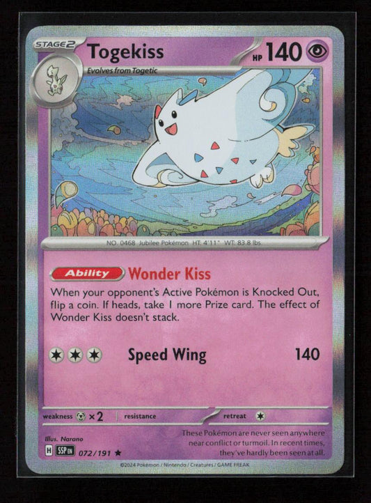Togekiss Rare SV08: Surging Sparks 072/191 NM - Kang's Collectibles