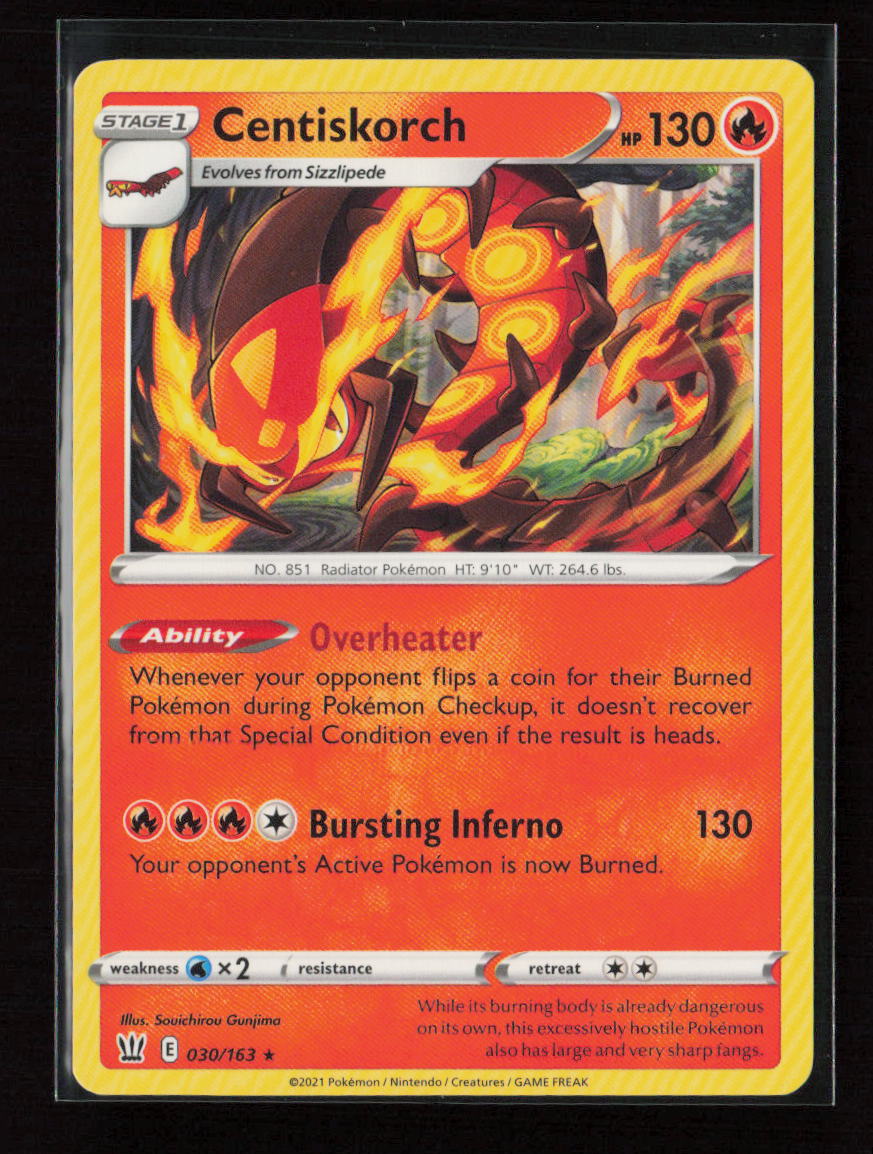 Centiskorch Rare SWSH05: Battle Styles 030/163 LP