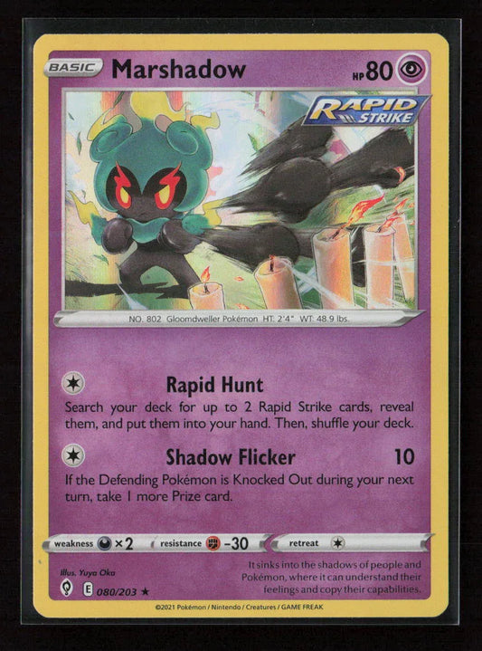 Marshadow Holo Rare SWSH07: Evolving Skies 080/203 NM - Kang's Collectibles