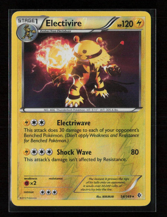 Electivire Holo Rare Boundaries Crossed 54/149 LP - Kang's Collectibles