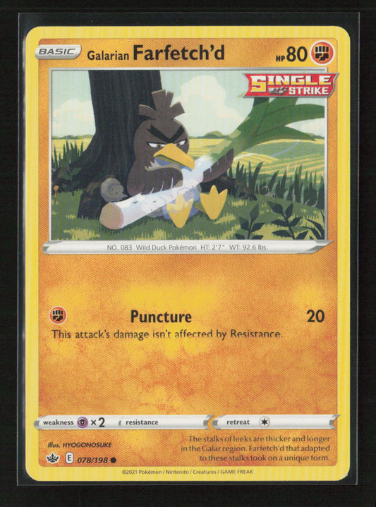 Galarian Farfetch'd Common SWSH06: Chilling Reign 078/198 LP