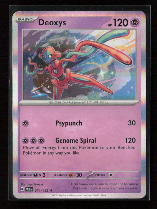 Deoxys Rare SV04: Paradox Rift 074/182 NM - Kang's Collectibles