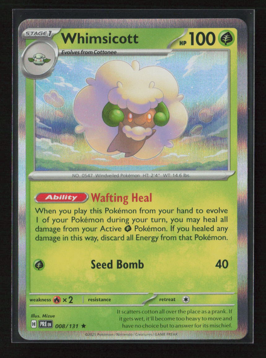 Whimsicott Rare SV: Prismatic Evolutions 008/131 NM