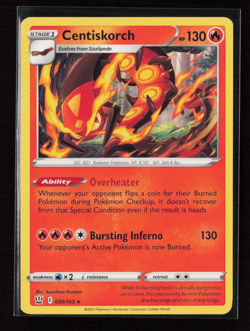 Centiskorch Rare SWSH05: Battle Styles 030/163 LP