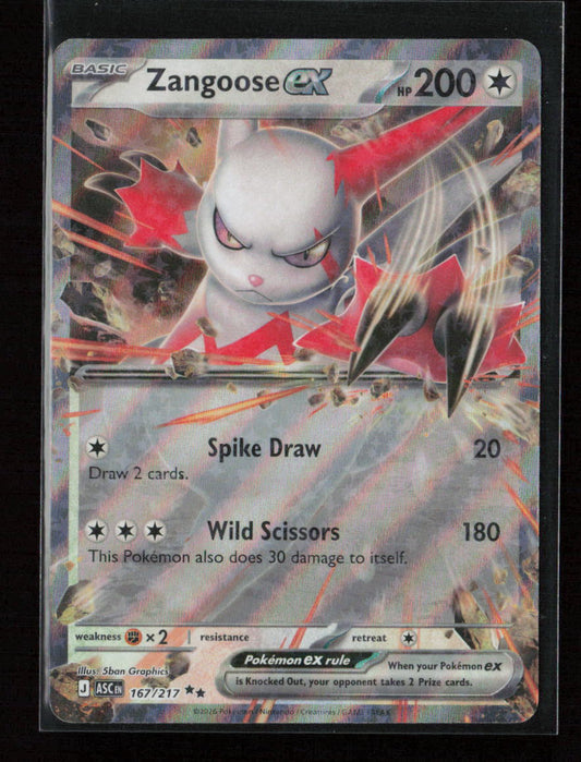 Zangoose ex Double Rare ME: Ascended Heroes 167/217 NM