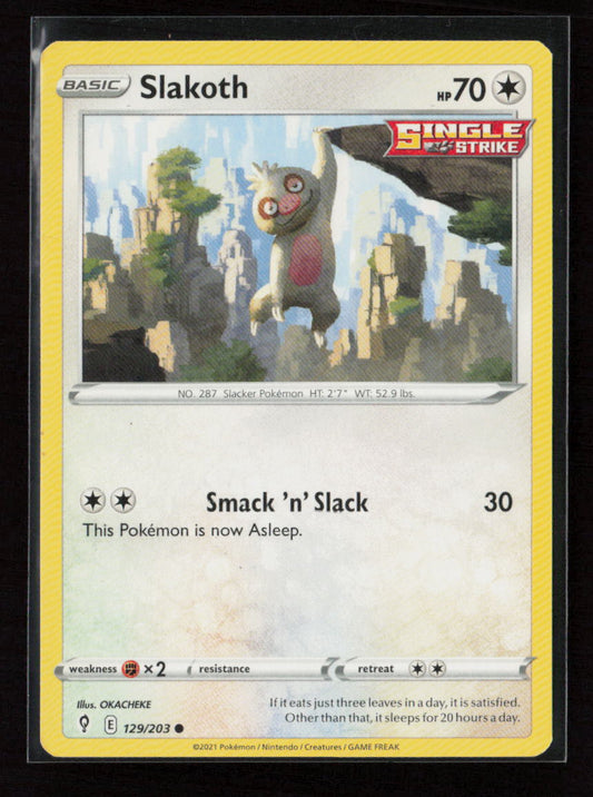 Slakoth Common SWSH07: Evolving Skies 129/203 LP