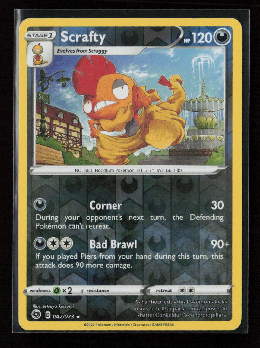 Scrafty Holo Rare Champion's Path 42/73 NM