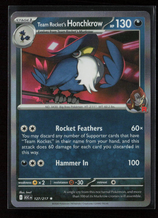 Team Rocket's Honchkrow Rare ME: Ascended Heroes 127/217 NM