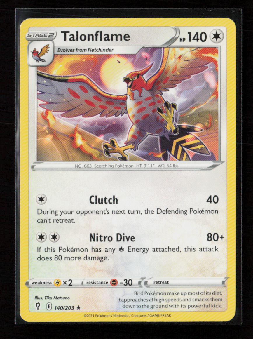Talonflame Rare SWSH07: Evolving Skies 140/203 LP