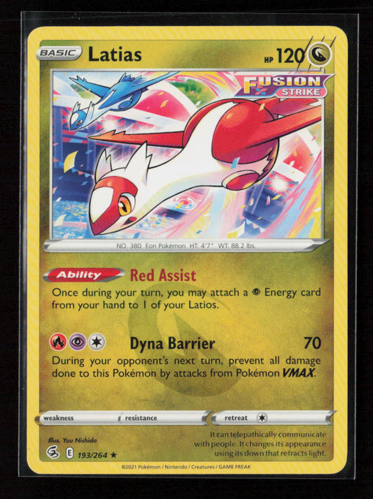 Latias Rare SWSH08: Fusion Strike 193/264 LP